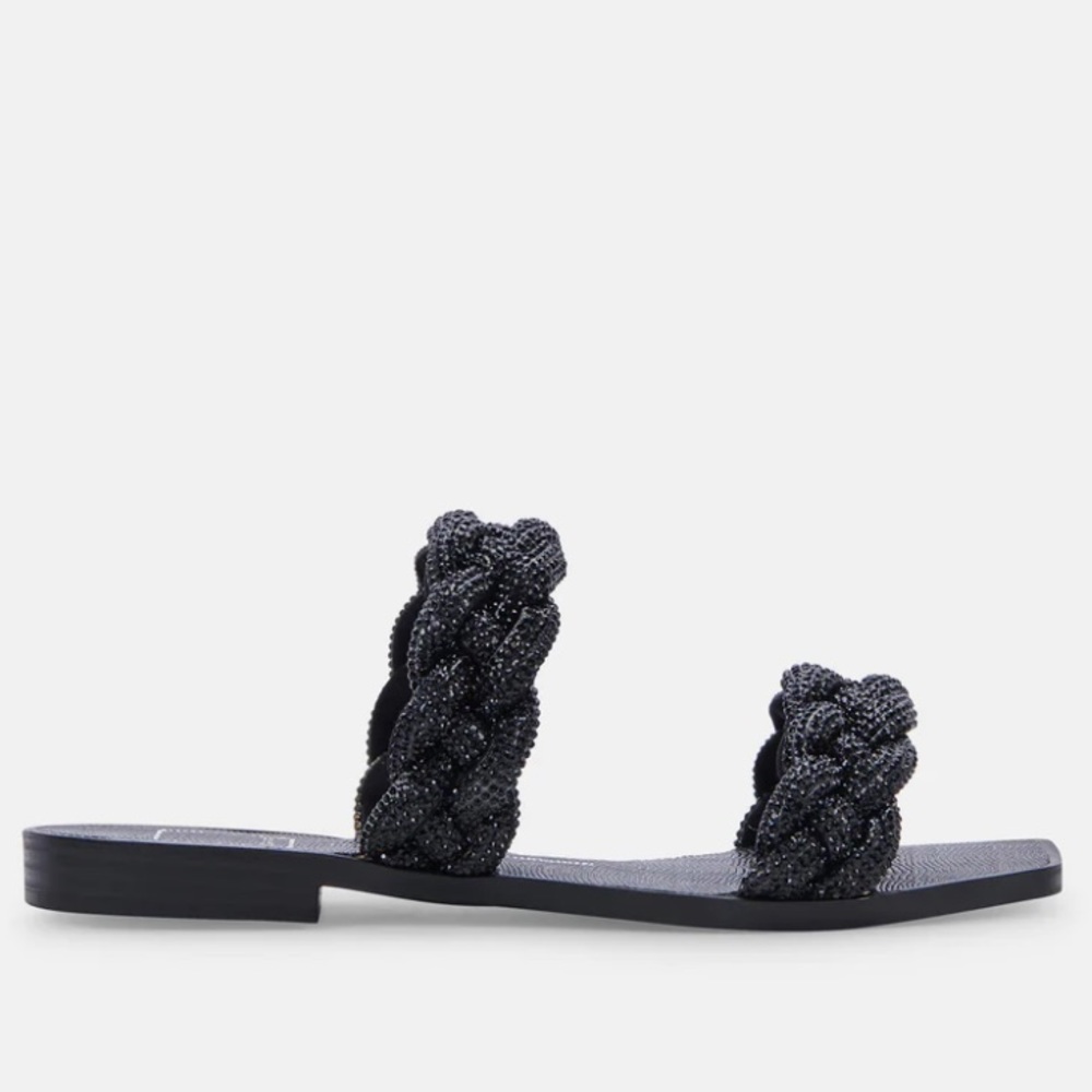 NWT dolce vita Indy black rhinestone sandals